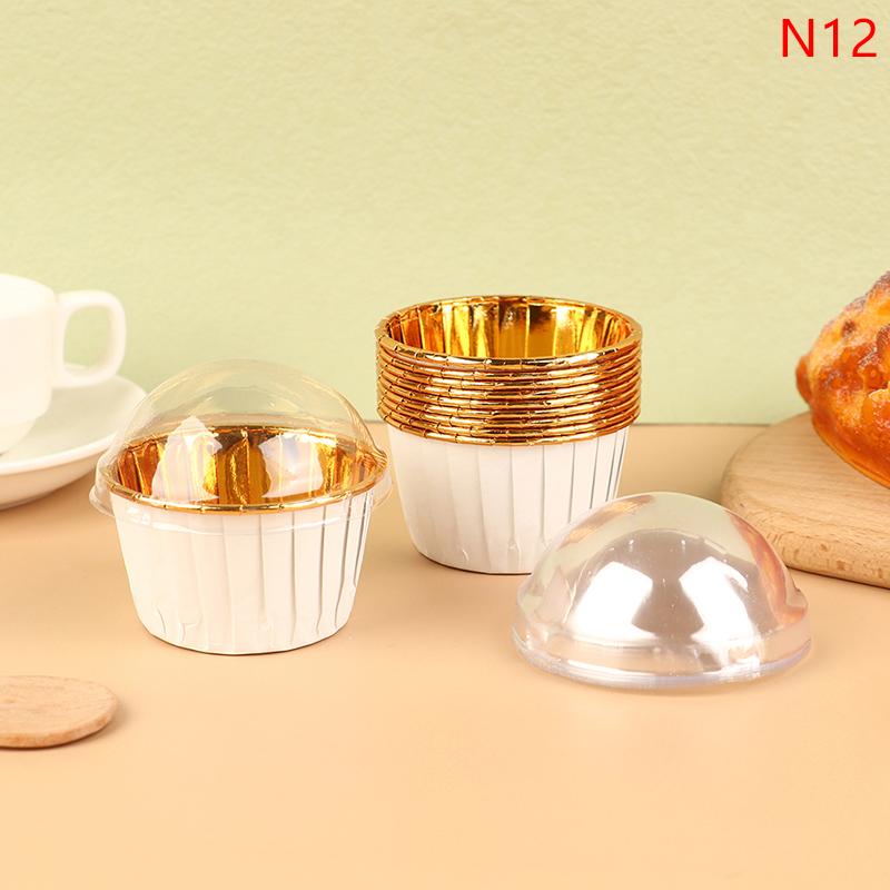 

10 шт./набор формочек для выпечки кексов с крышками, бумажные формочки для кексов с выдвижной горловиной