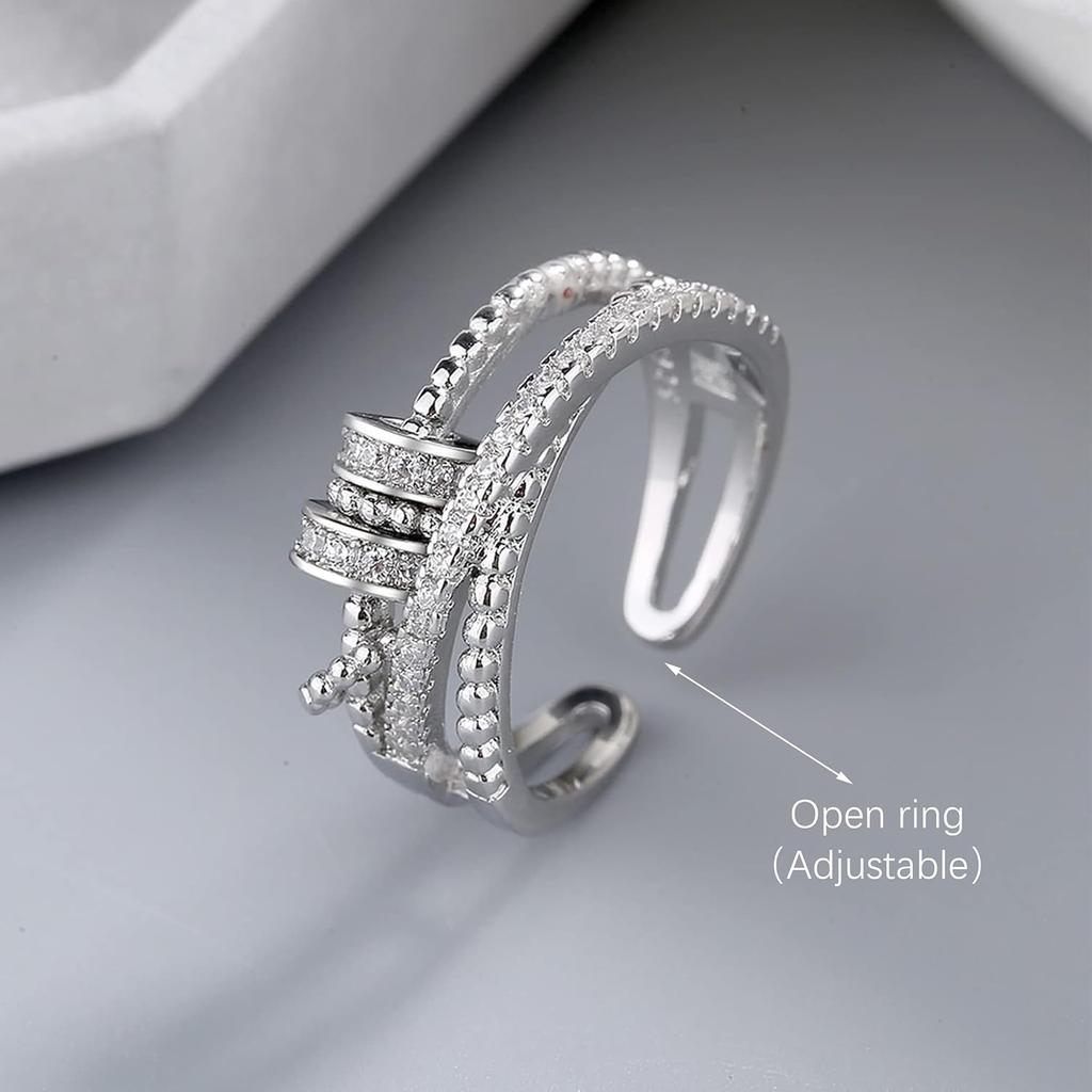 choice of all To My Daughter/Wife/Sister/Mom Fidget Ring Daughter Gifts from Mom Mother Daughter Ring Anxiety Breathe Spinner Ring for Women