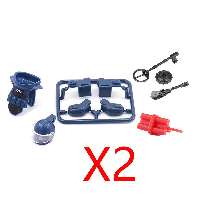 Military Building Blocks Solider Figures Weapons Camouflage Guns RPG Equipment Package Shields EOD M1919A4 Roadblock Mini Bricks