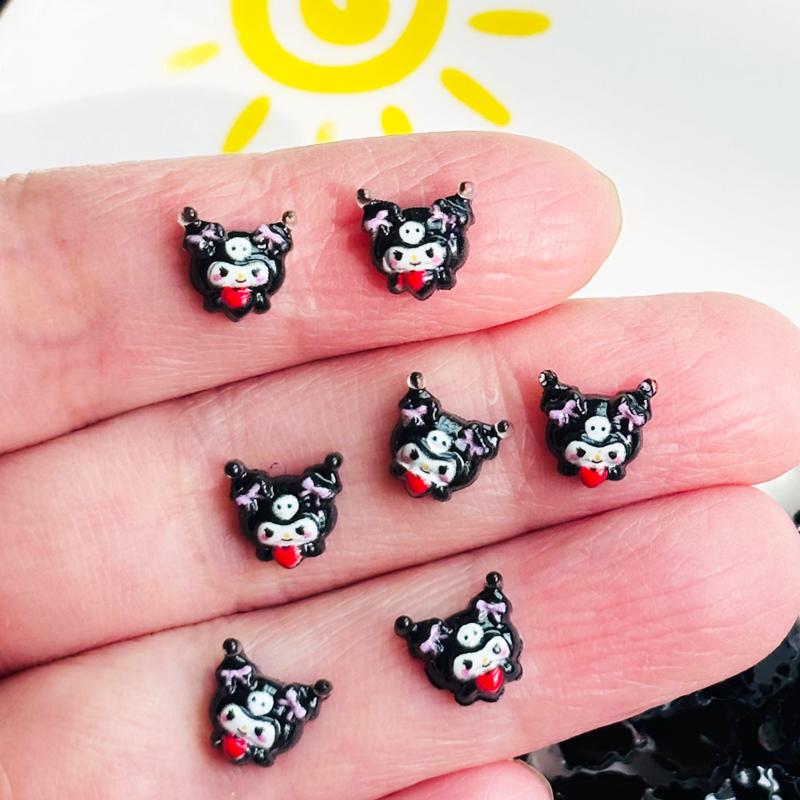 

60 Pieces Of Animation Resin Small Heart Black Charm Diy Nail Craft 3D Decor Good Gift For Kidsative Jewelry A135