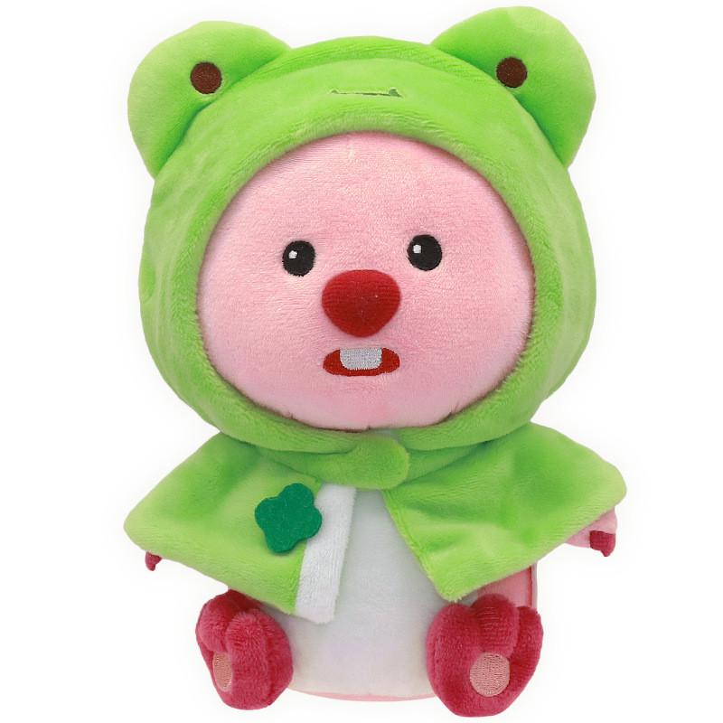 Authentic Loopy Little Beaver Raincoat Plush Toy Cute Cartoon Lovely Rovio Doll Gift зелёный