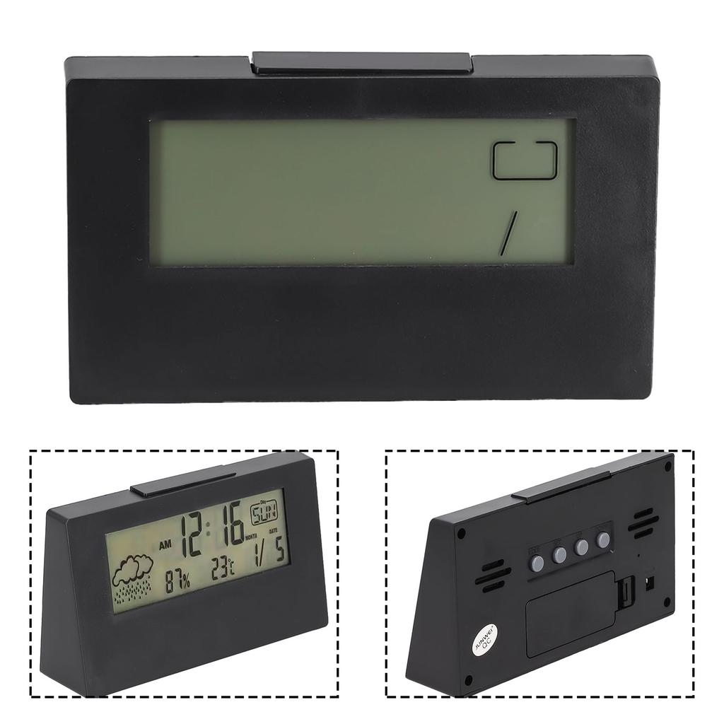 Creative Weather Clock Thermohygrometer Clock Humidity Sensor Indoor Temperature Display Night Light Mode School Use Home Use