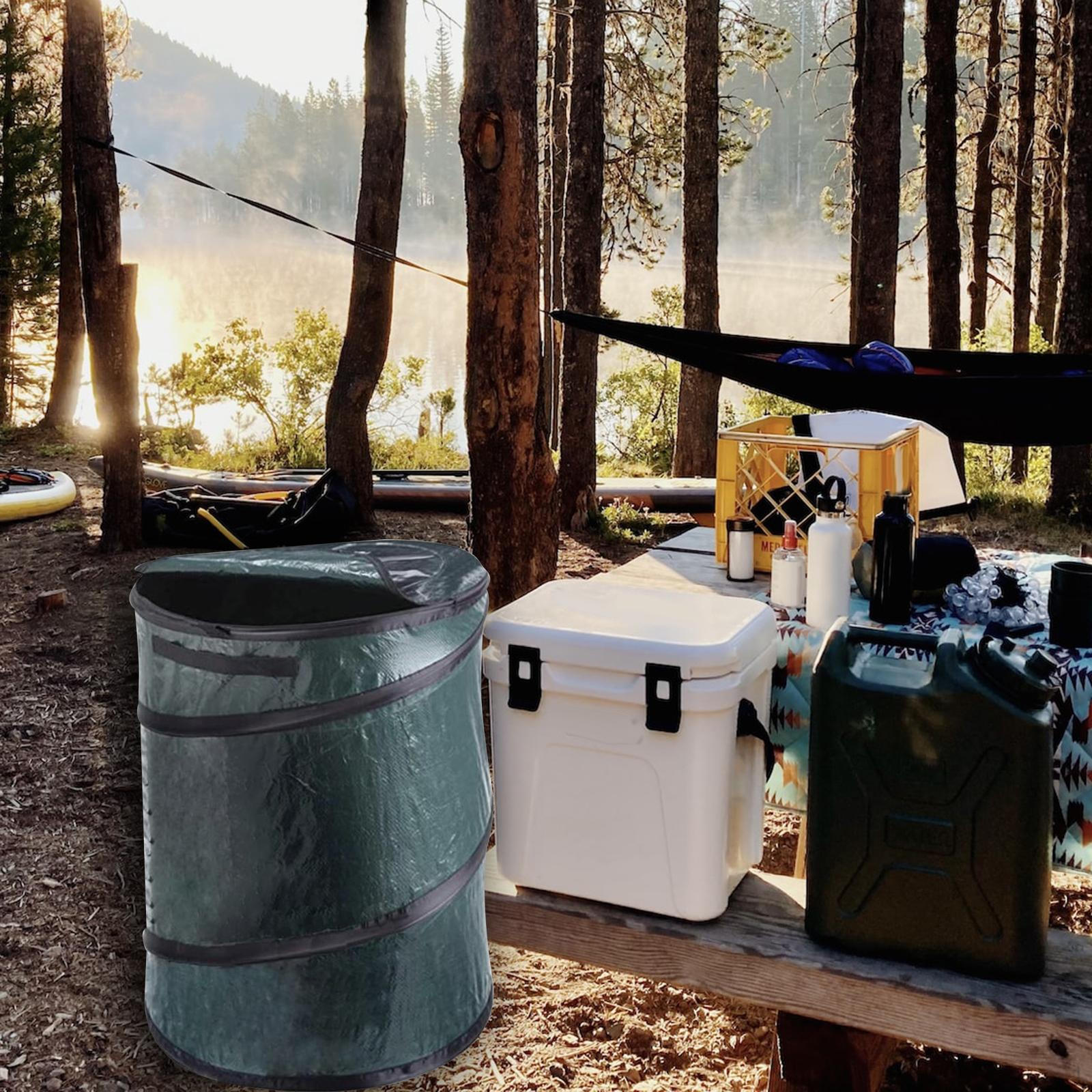 Camping Trash Can Collapsible Folding Bin Garbage Foldable 29 Gallon Outdoor