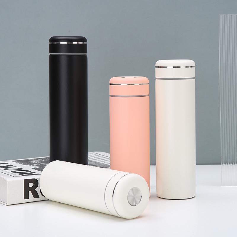 350/480ml New 304 Stainless Steel Insulated Bottle Tea Separation Double-layer Vacuum Straight Cup Outdoor Car Cup