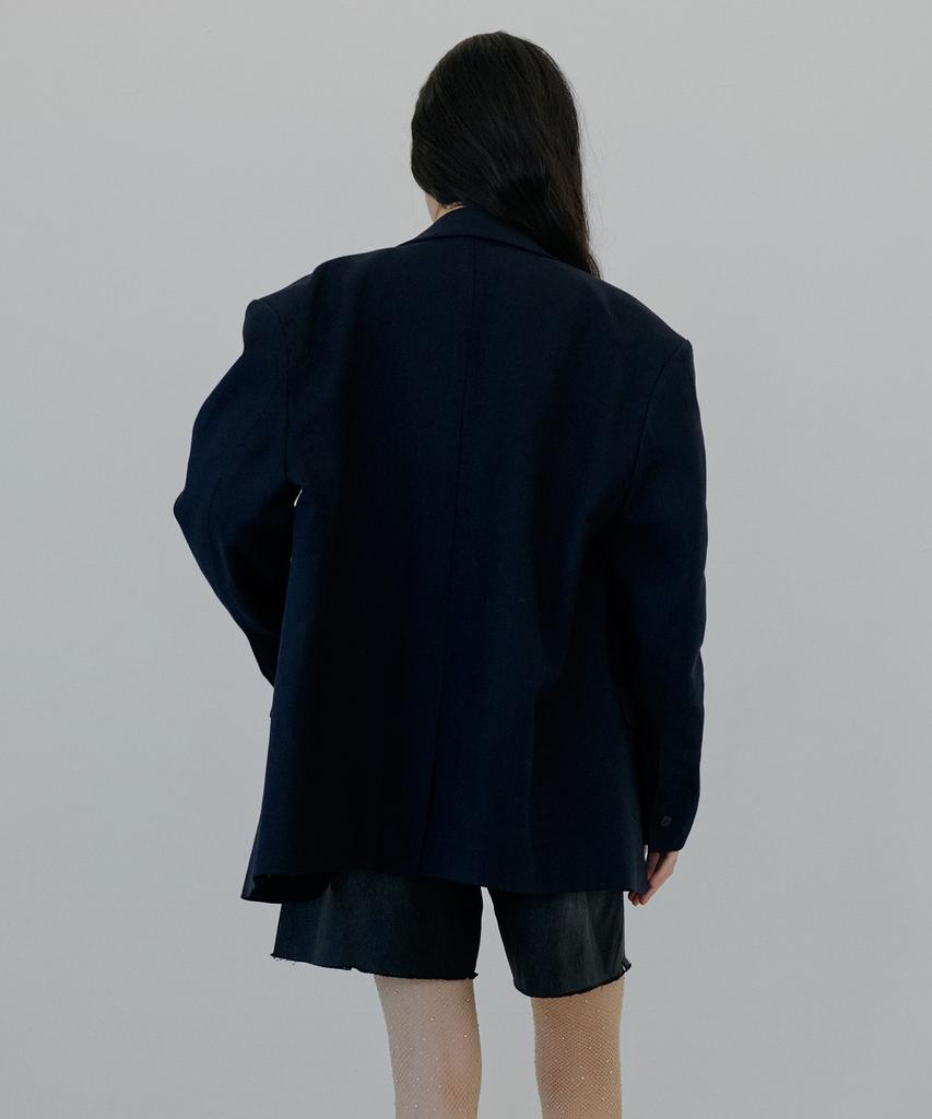 Nuakle (W) Linen Jacket_Navy