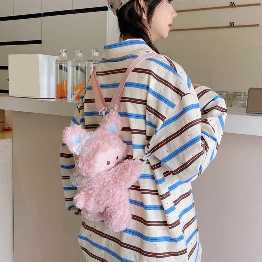 Plush Toy Children Backpack Doll Animal Shoulder Bag Soft Bunny Crossbody Bag  Students