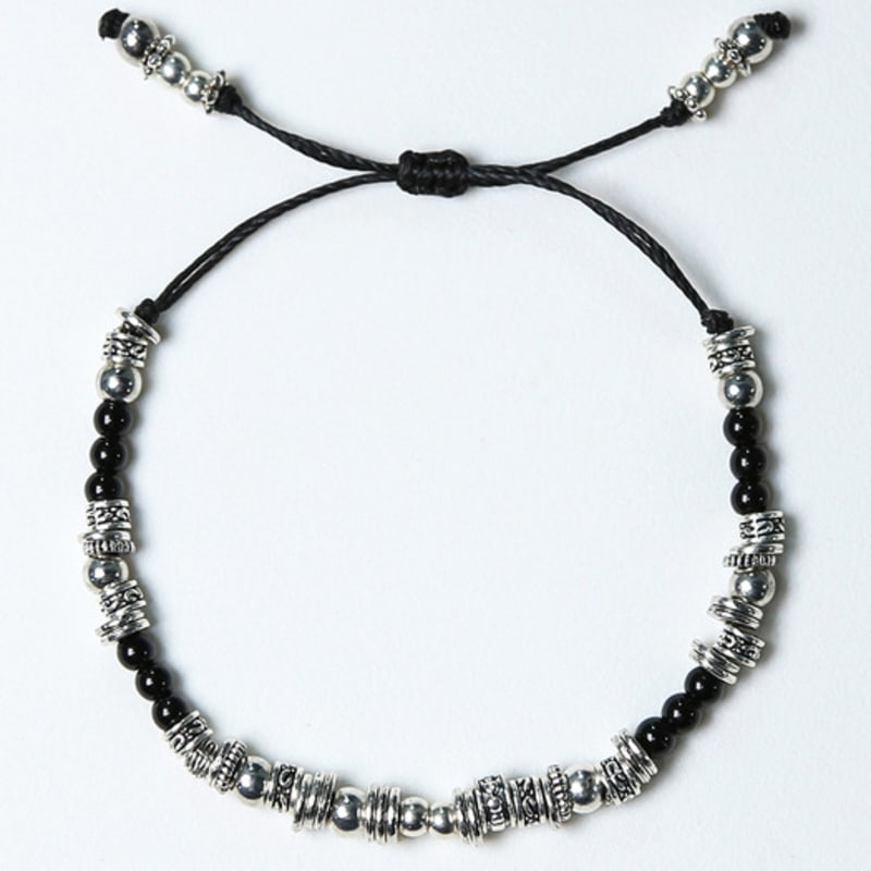 KND black & antique silver beads bracelet