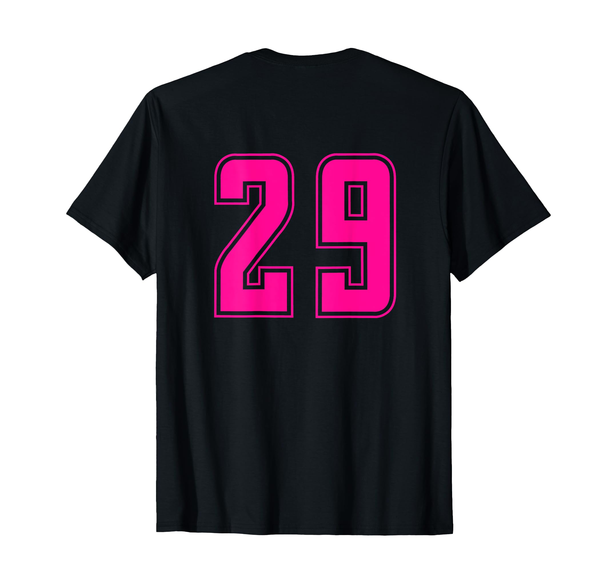 

Pink number 29 team junior college sports pink uniform T-shirt with number