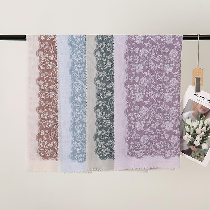New Malaysia Printed Hijab Scarves Cotton Voile Square Scarf Hijab Tudung Bawal Muslim Women Headscarf Wraps Hijabs 110*110cm