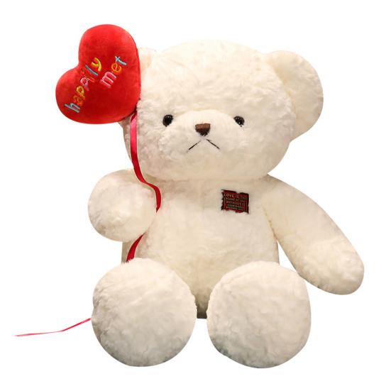 

Large Teddy Bear Plush Giant Stuffed Animal Soft Cuddly Toy Huggable Heart-shaped Bear Plushie for Girlfriend Valentine s Day Gift 130cm белый