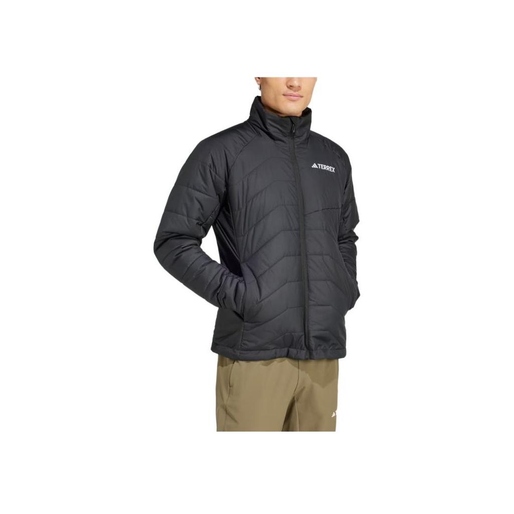 Adidas FW24 Multi Series Solid Color Comfortable Zip-Up Stand Collar Waterproof Long Sleeve Jacket Men Jackets Black IM7689