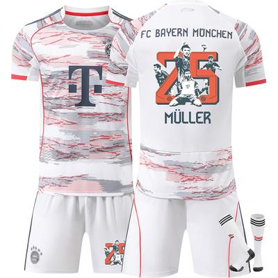 25-26 FC Bayern München Venkovní dres Fotbalový dres pro děti a dospělé MUSIALA #42