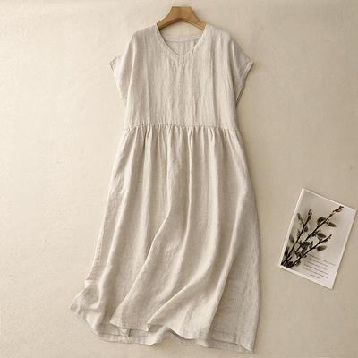 Summer New Plus Size Women's Patchwork Shoulder Short Sleeved Dress