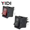 6A 250VAC KCD1-104 Rocker Switch 4pin On Off DPST 12V 220V Red Lamp Black Latching 15x21 Rocekr Switch