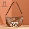 New Retro Cute Cartoon Women's Bag Solid Color Large Capacity Single Shoulder Crossbody Bag Women's Bag