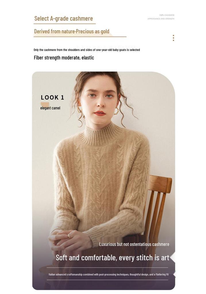 Retro Cable Knit Three-Ply Thickened Loose Pullover Sweater for Autumn and Winter