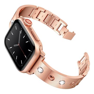 Correa de reloj de metal con diamantes para Apple Watch Ultra de 49 mm, correa de 38/40 mm, 42 mm y 44 mm, pulsera para Iwatch Series 9, 8, 7, 6 SE 5 de 41 mm y 45 mm para mujer