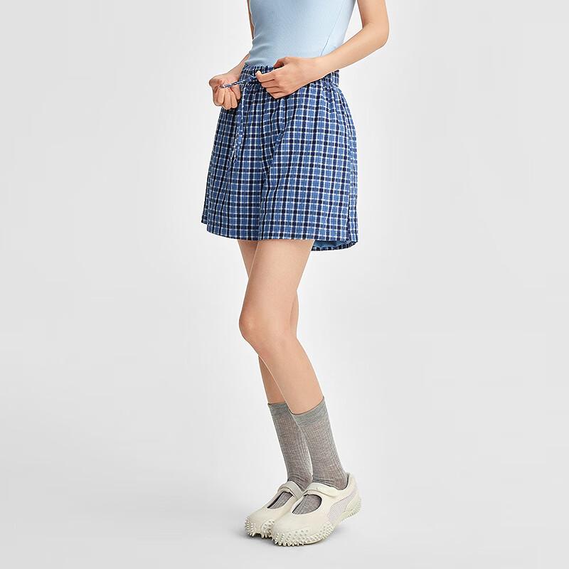 Ledin Women's 2025 Autumn Plaid High-Waist Shorts