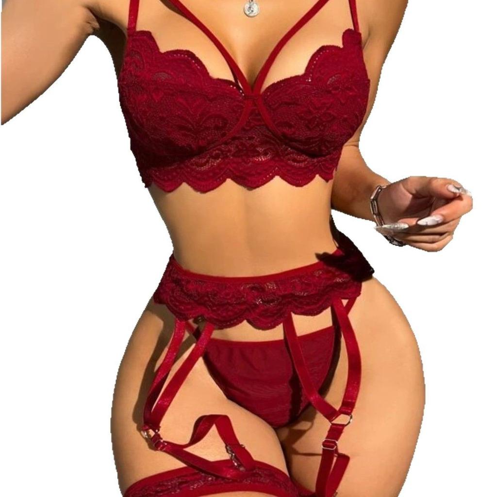 New Spice Girl Set Seduction Pajamas Lace Perspective Seduction Sex Underwear Sexy 3-piece Set