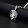 European and American Hip Hop Singer Blue Hair Avatar Pendant Personalized Fashion Necklace Accessory