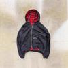 Felpa con cappuccio e zip a quadri double-face con lettere ricamate Streetwear Casual Pullover Donna
