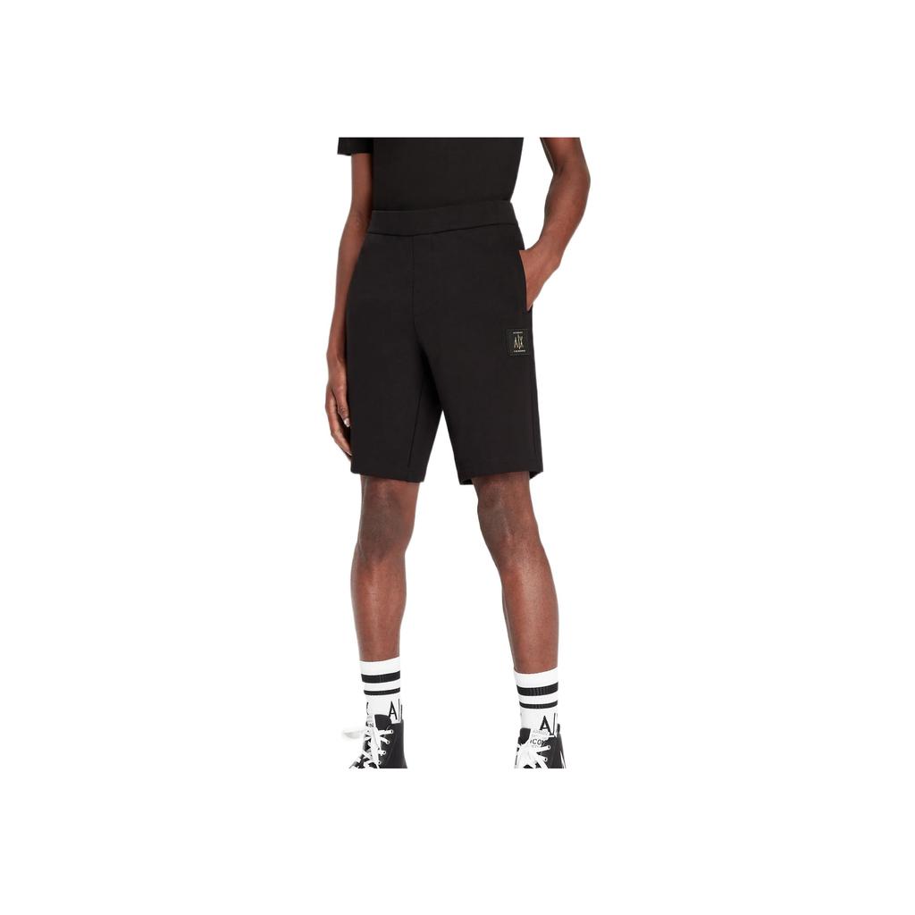 Armani Exchange SS23 Solid Color Straight Leg Casual Shorts Men shorts Black 8NZSPQ-ZJ1ZZ-1200