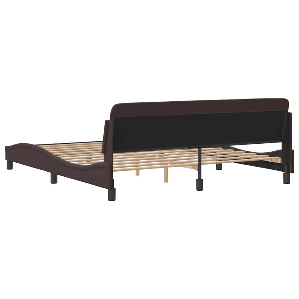Bed Frame Dover Dark Brown 180 x 200 cm Fabric