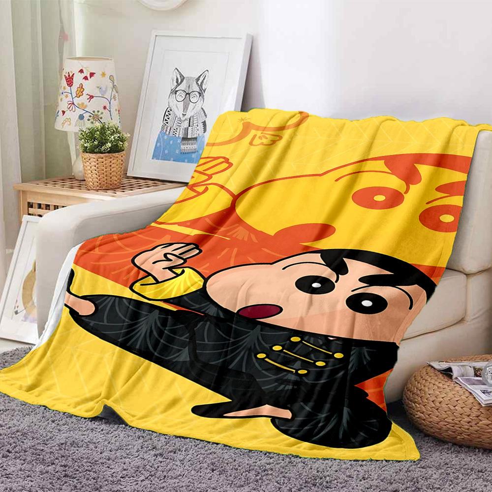 1pc Crayon Shin Chan Blanket Lightweight Flannel Blanket Throw Blanket For Sofa, Bed, Travel, Camping, Livingroom, Office, Couch
