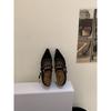French 2025 spring and autumn new with skirt Mary Jane evening shoes inner height increase pointed suede single shoes women's shoes