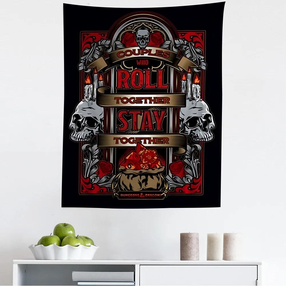 Dungeons  Dragons Tapestry  Epic Dragon Battle Design Ideal for Fantasy Fans Room Decor Large Wall Hanging Artwork