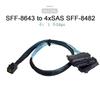chenyang Mini SAS Host to SAS Target SAS Disks 6Gbps Data Server RAID Cable SFF-8643 1-4 SFF-8482 29-pin 0.5M