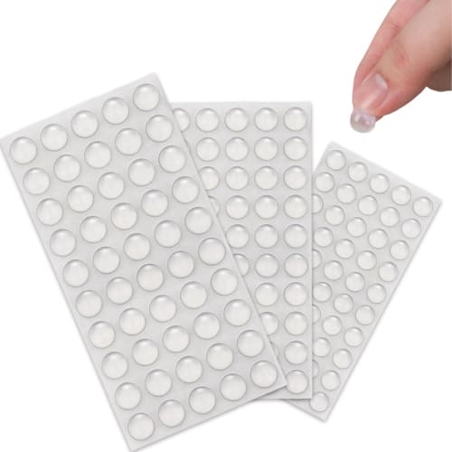 Samcos Door Stop Cushion, 150 Pieces, 3 Sizes: 5mm/8mm/10mm, Round, Transparent, Non-Slip Silicone Cushion, Door Cushion, Door Scratch Prevention, Fu