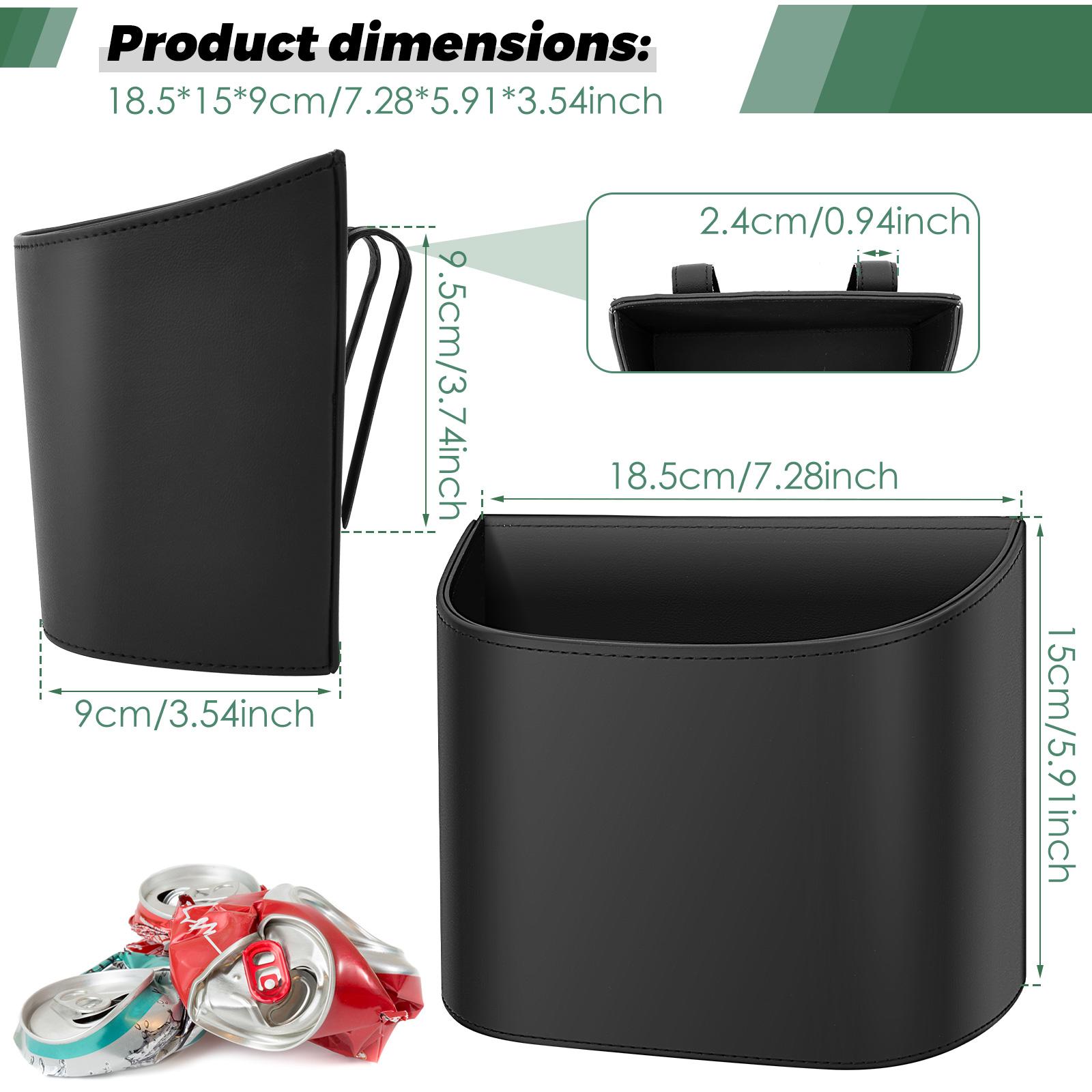 

PVC Leather Car Trash Can Leakproof Wipe-Clean Car Trash Bin for Any Large SUV Trucks Easy to Install Automotive Garbage Bin