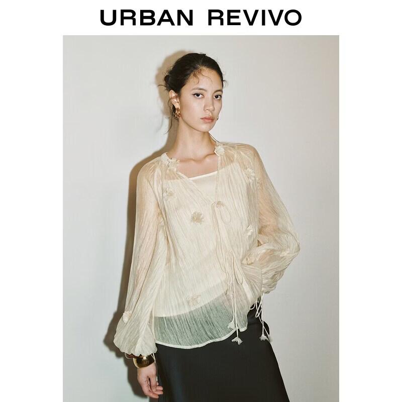 UR2026 Women s Summer Textured Floral Blouse Shirt S