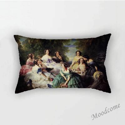 Franz Xaver Winterhalter Rococo Royal Court Princess Queen Beautiful Lady Portrait Oil Painting Sofa Pillow Case Cushion Cover