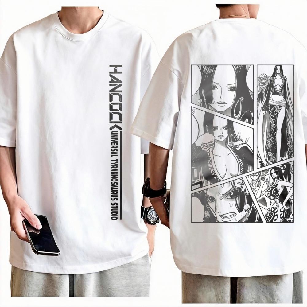 

One Piece Boa Hancock TShirt Unisex Harajuku Anime Graphic Print Crew Neck Pure Cotton Fashion Streetwear Tops For Men Women M