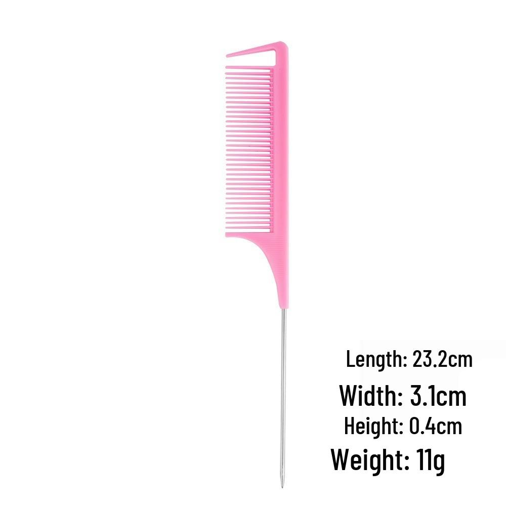 Steel Needle Rat Tail Comb for Hairdressing - Teasing, Styling, and Parting Comb for Makeup Artists and Wigs.