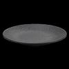 Japanese Melamine Black Round Dinner Plate with Tree Bark Texture
