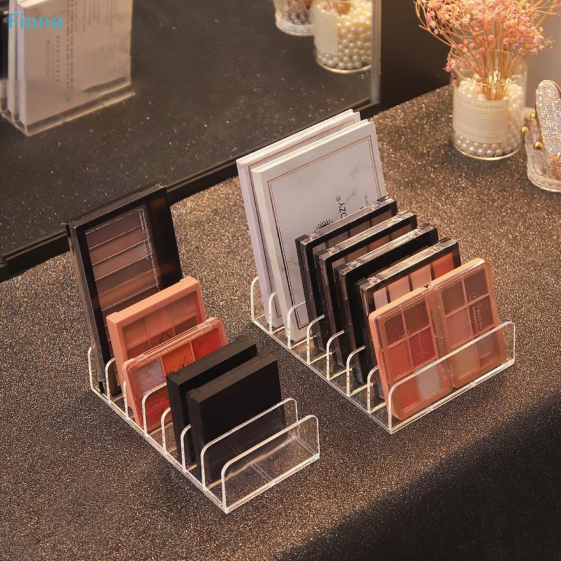 Clear Acrylic Makeup Palette Organizer,7-Slot Cosmetic Storage Rack for Eyeshadow,Blush & Powder Palettes