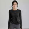 Women's Quick-Dry Sports Yoga Long-Sleeve T-Shirt - Round Neck, Versatile for Autumn/Winter Training