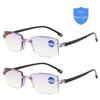 Nye Lesebriller Anti Blue Rays Presbyopia Goggles Dame Vintage Rimless Eyewear