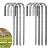 Ground Anchors - AIMOONSA - 30 Cm - J Hook - Galvanized Steel - Ø 8 Mm