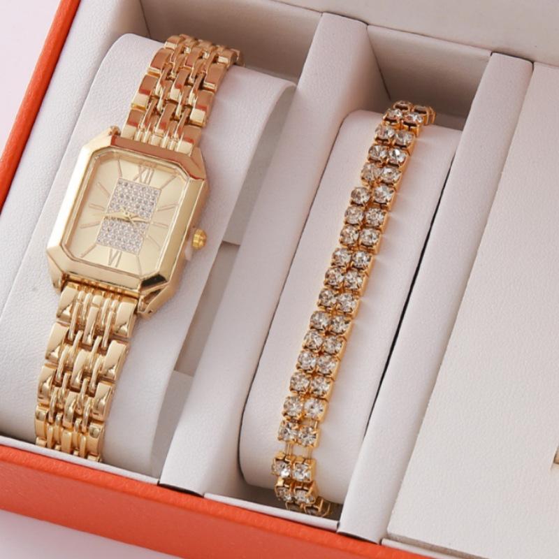 New Steel Belt Women S Watch Watch Fashion Simple Trend Women S Quartz Watch Bracelet Set 5Pcs large price