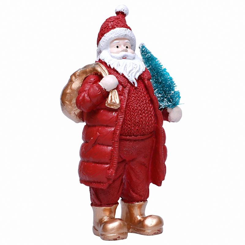 

1 шт. Декорации для магазина из смолы, Рождественские скульптуры, Забавная рождественская кукла, Рождественская атмосфера 20x9x7см A красный