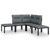 VidaXL Salon de Jardin 5 pcs, Ensemble de Meubles de Terrasse, Mobilier d'Extérieur, Chaise de Patio, Moderne, Noir et Gris 3187757
