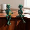 RESIN Alien UFO Garden Gnome Statue Outdoor Decor Miniature Figurine