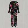 Women Crew Neck Long Sleeve Top And Straight Trousers Two Piece Comfortable Daily Matching Outfit
