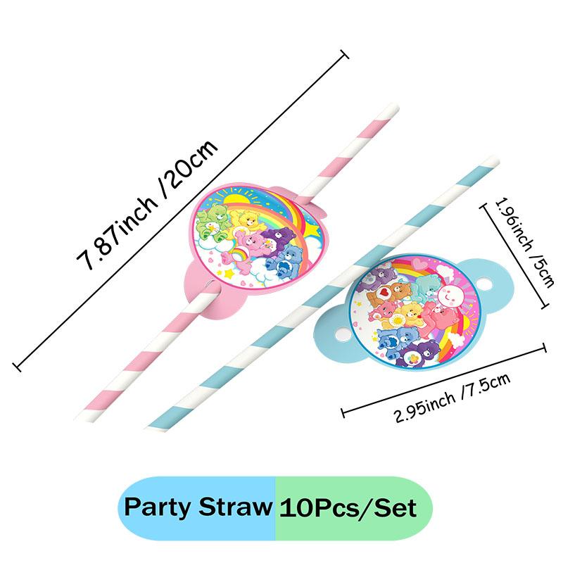 Care bars Cartoon Themed Paper Plates Cups Honeycombs Swirls Spirals Stickers Brooch for Celebrating Birthday Party Arrangements