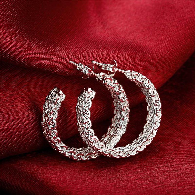 Mode Ohrring für Frauen Runder Creolen Ohrring Weihnachtsgeschenk Party Hochzeitsschmuck