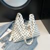 Literary polka dot crossbody women's bag small fresh floral girl shoulder bag underarm portable fashion large capacity tote bag